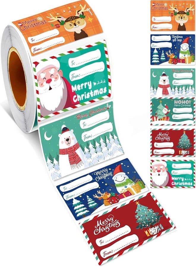 VRB Dec 500 قطعة من بطاقات الهدايا الورقية الصغيرة المطبوعة للهدايا، والذكرى السنوية، وعيد الشكر، وهدايا عيد الميلاد، والتمنيات/تمنيات عيد الحب/بطاقات هدايا الإرجاع/بطاقات الهدايا (لفة بطاقات عيد الميلاد - 500 قطعة) - Image 1